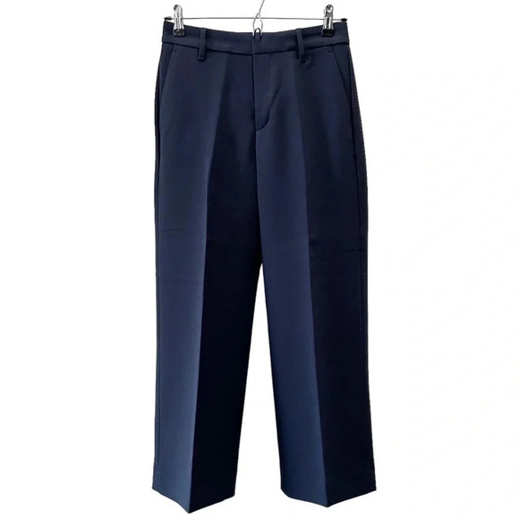 Banana  Republic High Rise Wide Leg Cropped Pants Navy Blue Size 0 NWT - Picture 16 of 16